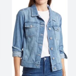 Paige Aveline Denim Jacket Medium Wash Lightweight Size Large